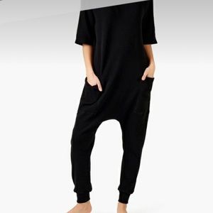 EUC TKEES WAFFLE JUMPSUIT BLACK SZ 3